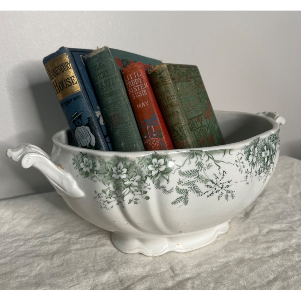 New Wharf Pottery Fern Oval Vegetable Serving Bowl or Tureen England